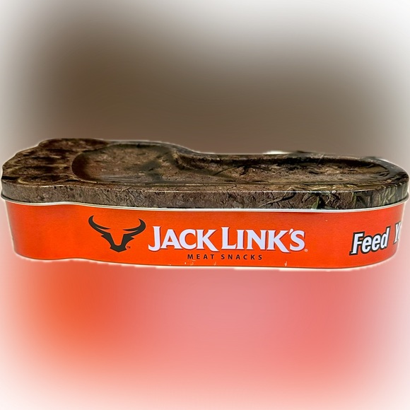 2016 JACK LINKS EMPTY LEFT BIG FOOT COLLECTIBLE STORAGE TIN SASQUATCH GIFT 11.5” - Picture 2 of 9